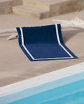 Serviette de plage Unie 90x170 | Bleu Océan / Crème