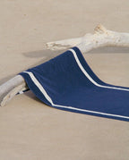 Serviette de plage Unie 90x170 | Bleu Océan / Crème