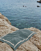 Plain Beach Towel 90x170 | Grey / Cream