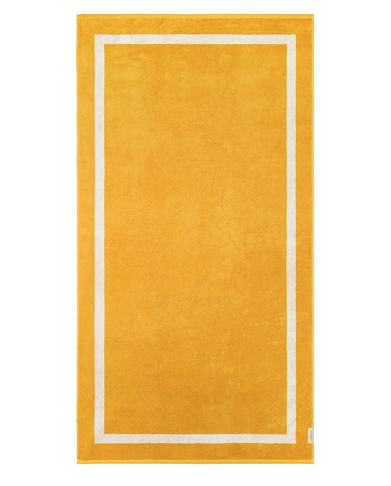 Serviette de plage Unie 90x170 | Jaune Gold / Crème