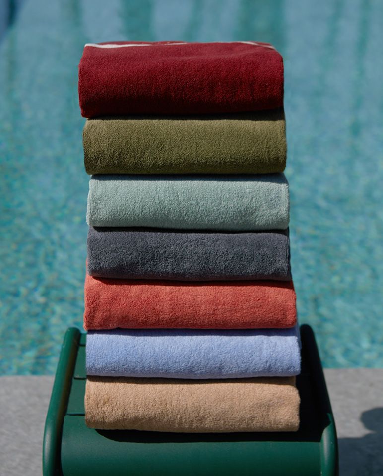 Serviette de plage Unie 90x170 | Rouge Grenat / Crème