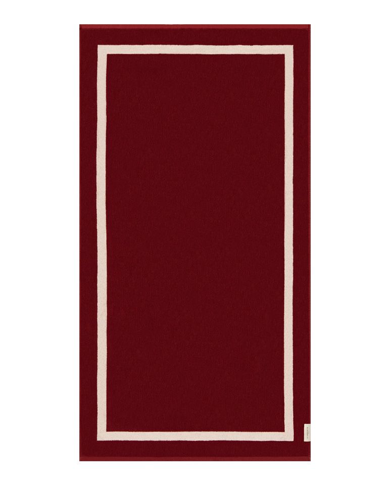 Serviette de plage Unie 90x170 | Rouge Grenat / Crème