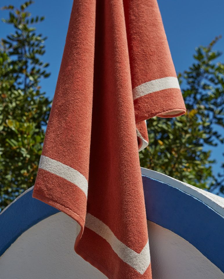 Serviette de plage Unie 90x170 | Rouille / Crème