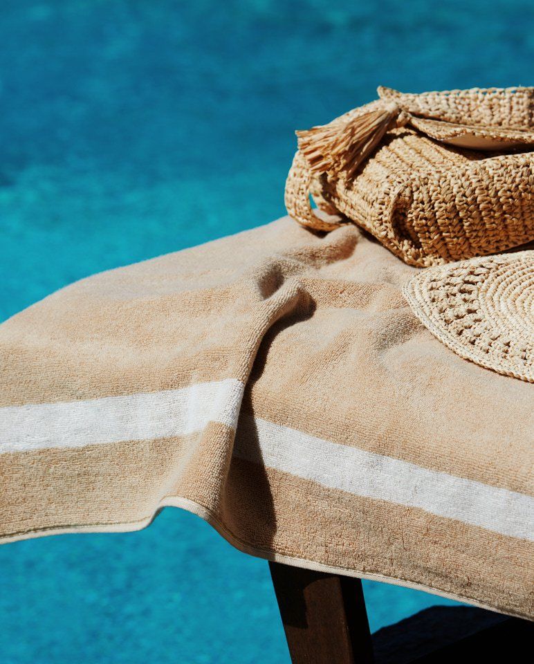 Serviette de plage Unie 90x170 | Sable / Crème