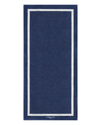 Serviette de plage Unie 90x200 | Bleu Océan / Crème