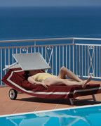 Serviette de plage Unie 90x200 | Rouge Grenat / Crème