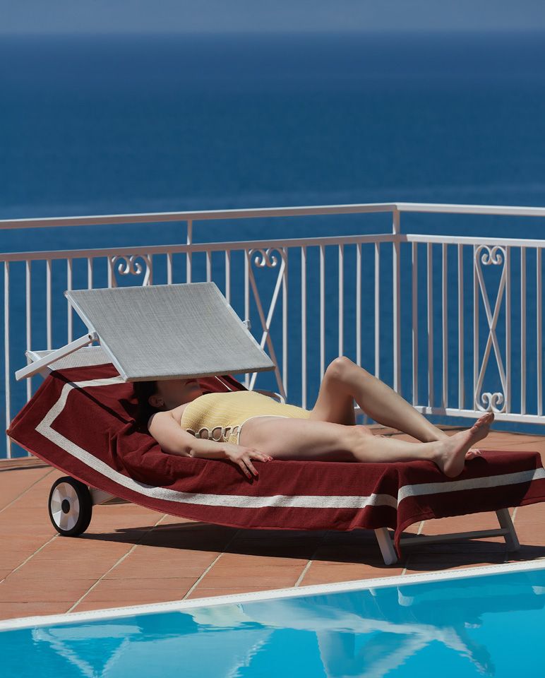 Serviette de plage Unie 90x200 | Rouge Grenat / Crème
