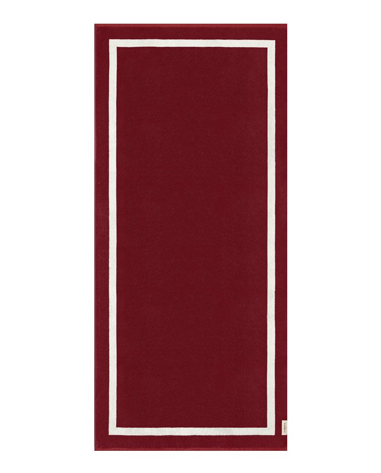 Serviette de plage Unie 90x200 | Rouge Grenat / Crème