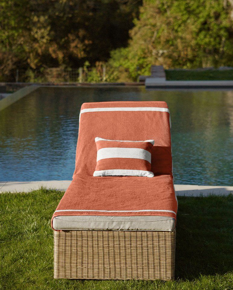 Serviette de plage Unie 90x200 | Rouille / Crème