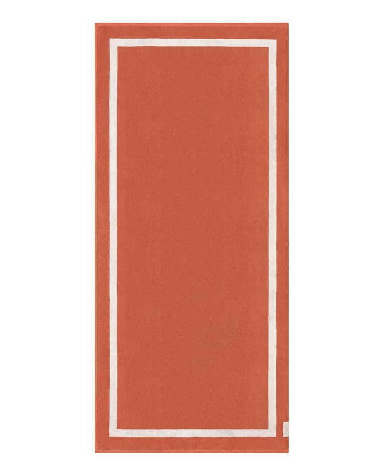 Serviette de plage Unie 90x200 | Rouille / Crème