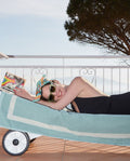 Serviette de plage Unie 90x200 | Vert d'eau / Crème