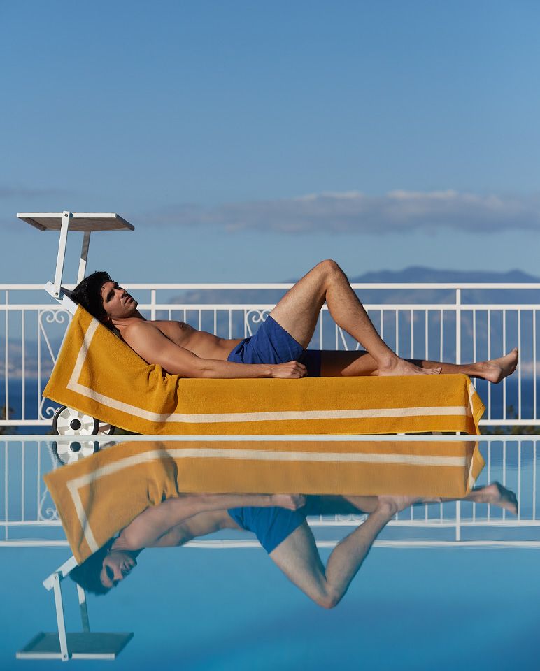 Serviette de plage Unie 90x200 | Jaune Gold / Crème