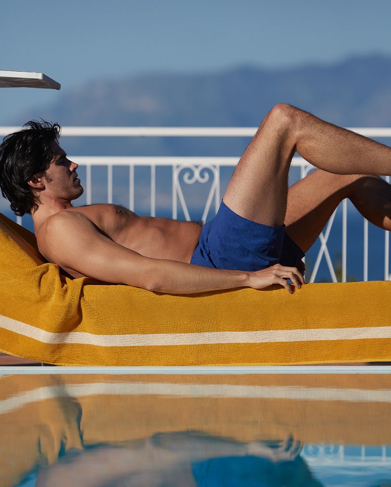 Serviette de plage Unie 90x200 | Jaune Gold / Crème