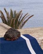 Serviette de plage Unie XXL 170x170 | Bleu Océan / Crème