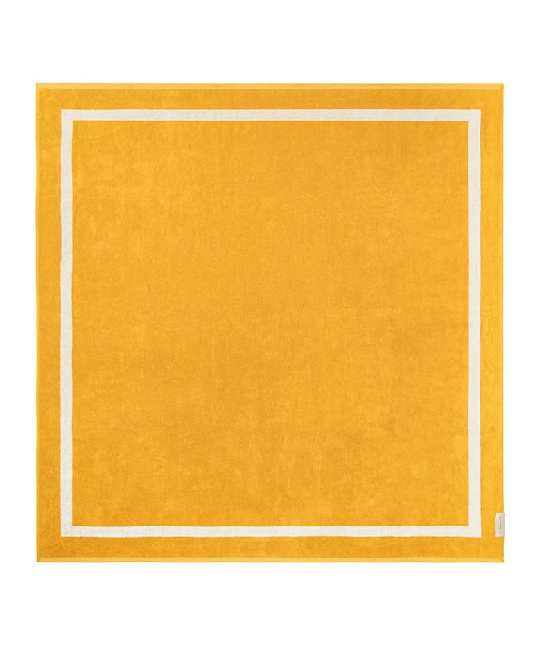 Serviette de plage Unie XXL 170x170 | Jaune Gold / Crème