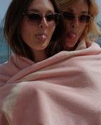 Serviette de plage Unie XXL 170x170 | Rose Nymphe / Crème