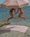 Serviette de plage Unie XXL 170x170 | Rose Nymphe / Crème