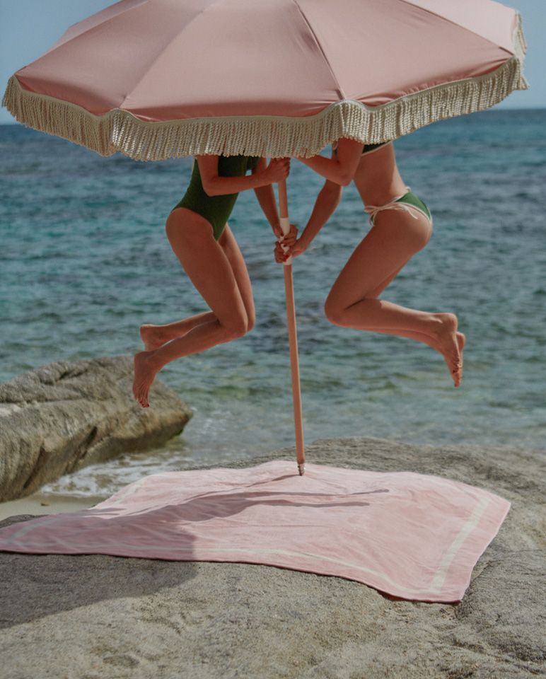 Serviette de plage Unie XXL 170x170 | Rose Nymphe / Crème