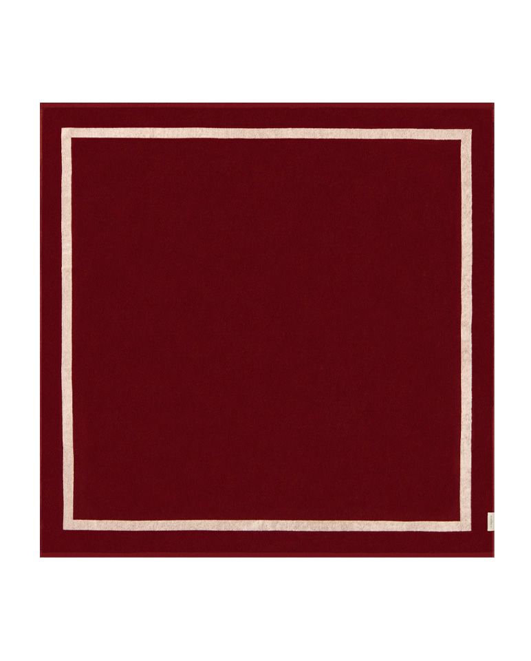 Serviette de plage Unie XXL 170x170 | Rouge Grenat / Crème