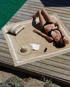 Serviette de plage Unie XXL 170x170 | Sable / Crème