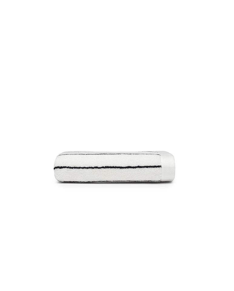 Serviette de toilette à rayures | Blanc Lutèce / Noir