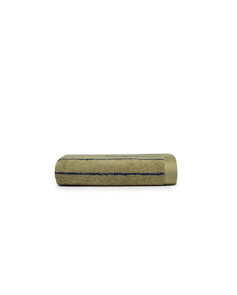 Serviette de toilette à rayures | Vert Calavon / Bleu