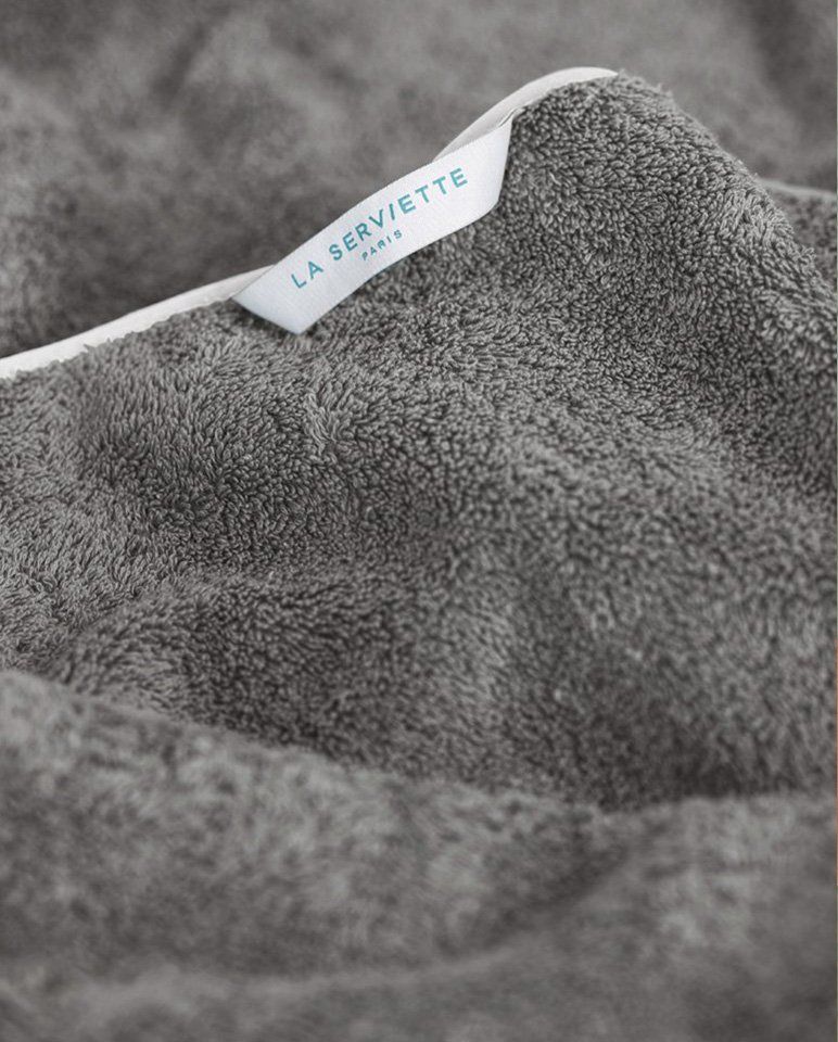 Serviette de toilette | Gris Liseré Blanc