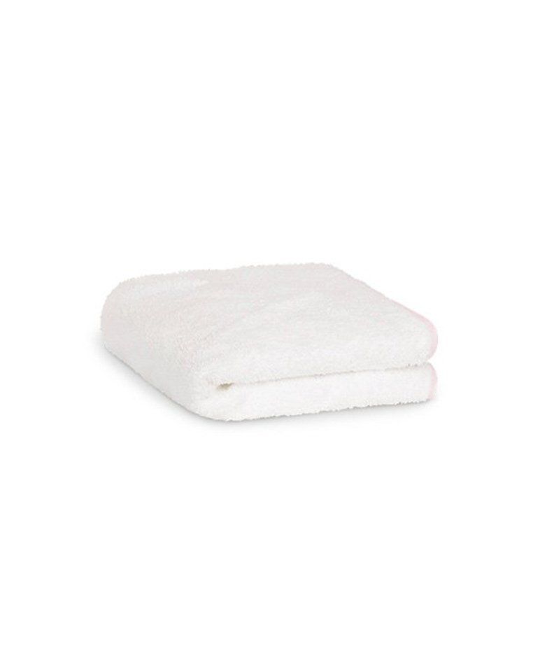 Serviette de toilette | Blanc Liseré Rose Nymphe