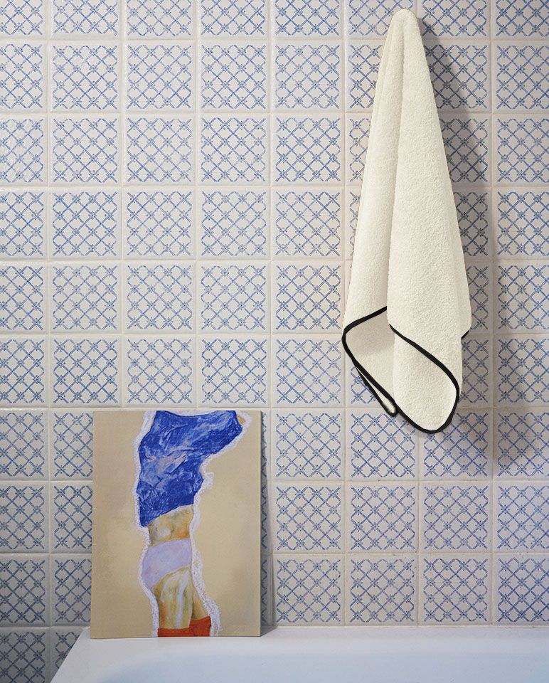 Serviette de toilette | Ivoire Liseré Noir