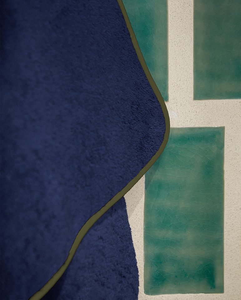 Serviette de toilette | Bleu Nuit Liseré Kaki