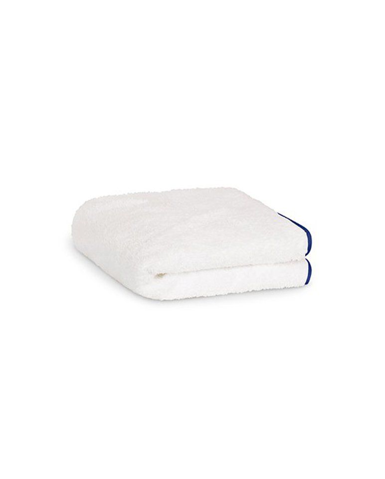 Serviette de toilette | Blanc Liseré Bleu Cobalt