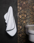 Serviette de toilette | Blanc Liseré Gris Orage