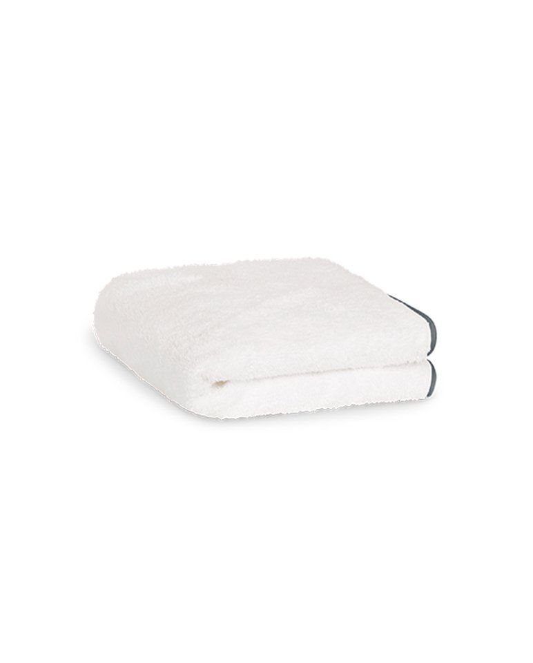 Serviette de toilette | Blanc Liseré Gris Orage