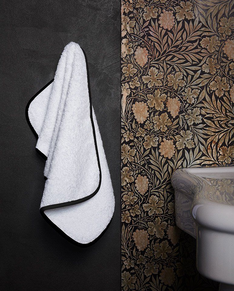 Serviette de toilette | Blanc Liseré Noir