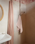 Serviette de toilette | Rose Poudré Liseré Blanc
