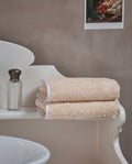Serviette de toilette | Sable Liseré Blanc