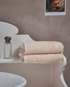 Serviette de toilette | Sable Liseré Blanc