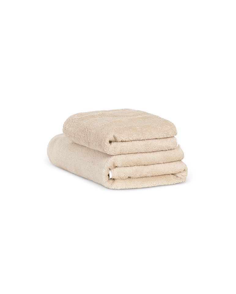 Serviette de toilette | Sable Liseré Blanc