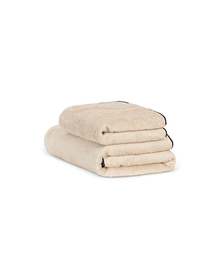 Serviette de toilette | Sable Liseré Noir