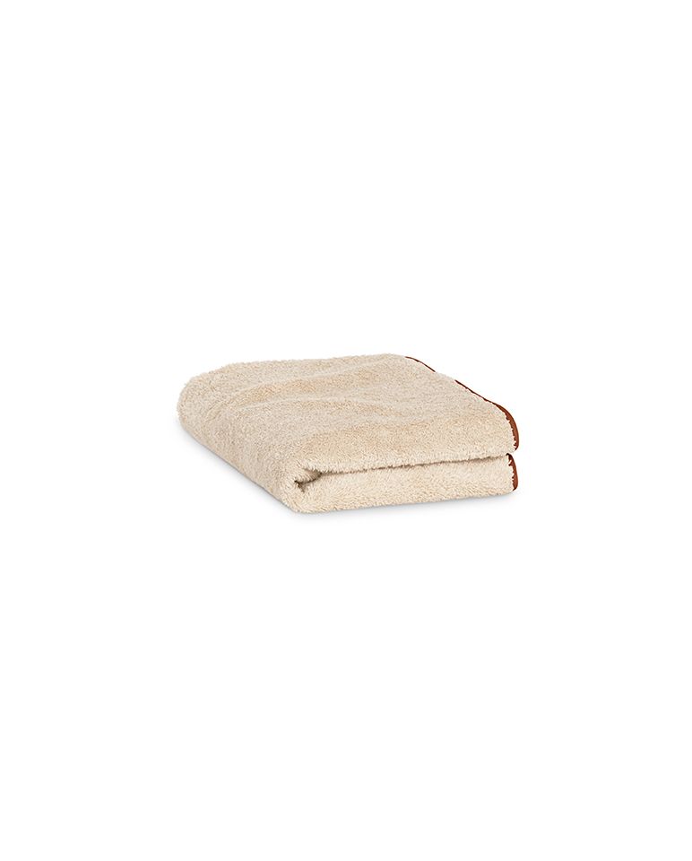 Serviette de toilette | Sable Liseré Brun Auburn
