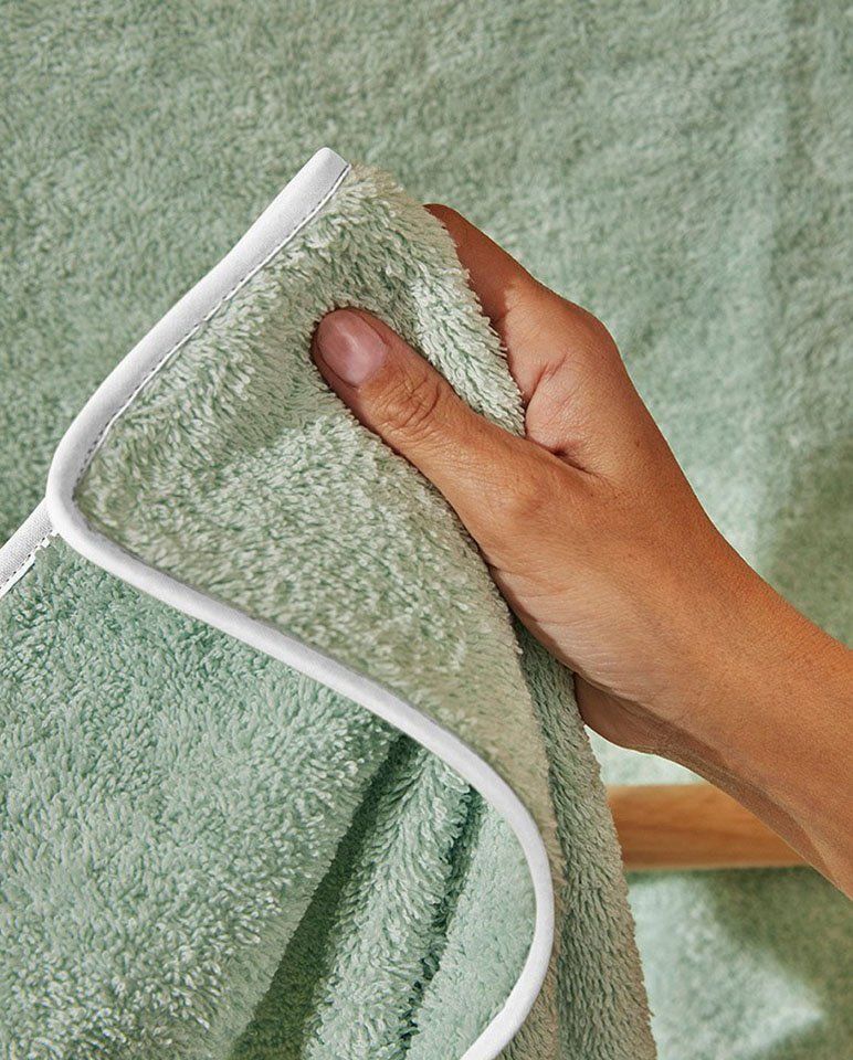 Bath Towel | Opal Green with White Trim