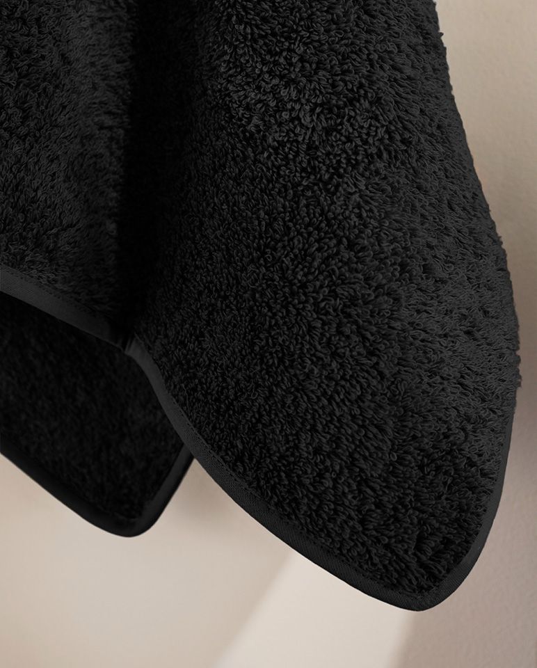 Serviette de toilette | Noir Liseré Noir