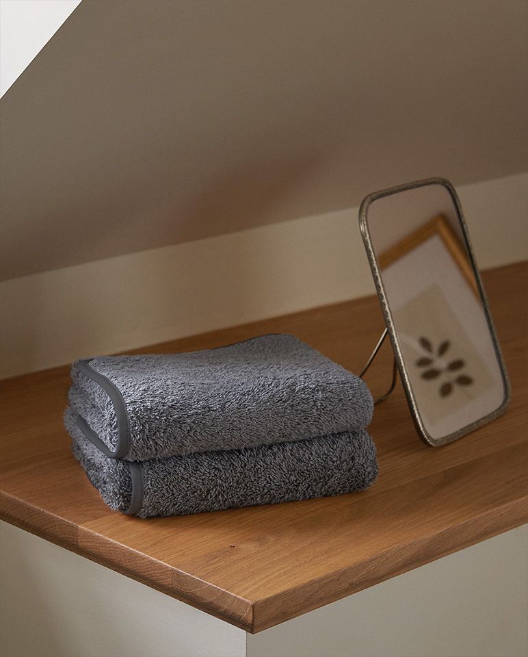 Serviette de toilette | Gris Liseré Gris Orage