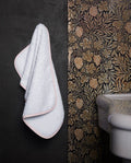 Serviette de toilette | Blanc Liseré Rose Nymphe