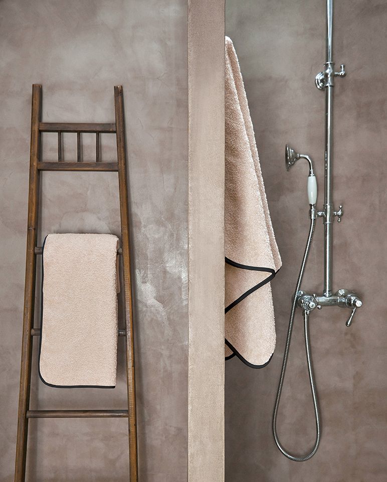 Serviette de bain | Sable Liseré Noir