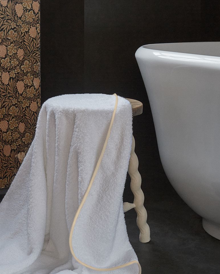 Serviette de bain | Blanc Liseré Vanille