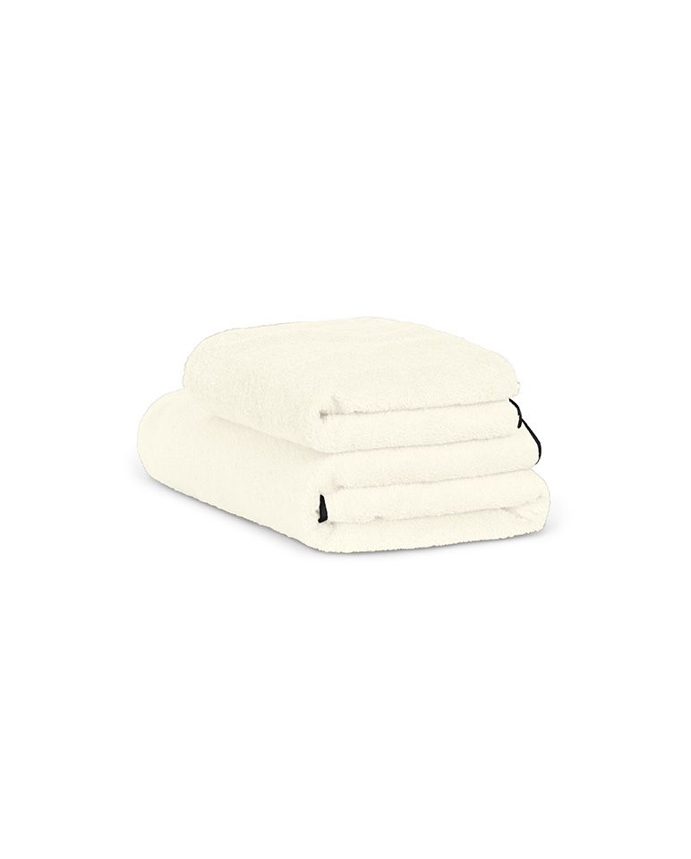Serviette de bain | Ivoire Liseré Noir