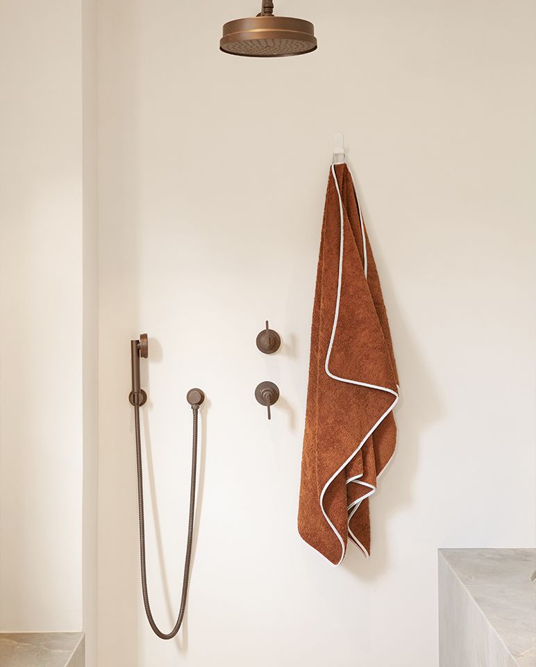 Serviette de bain | Caramel Liseré Blanc
