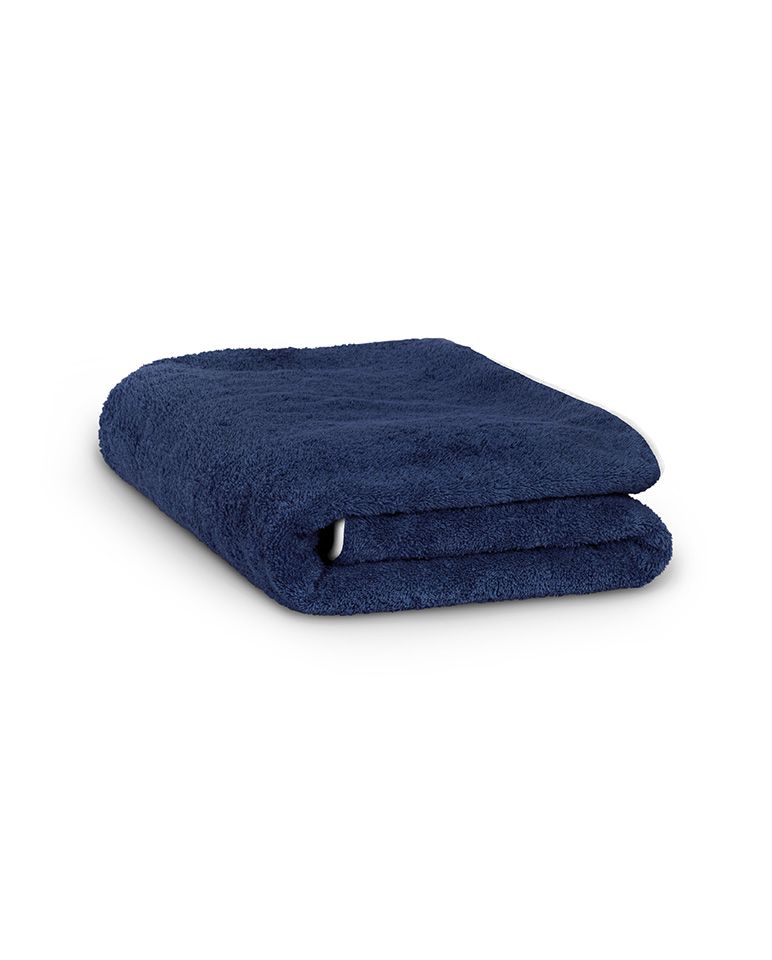 Serviette de bain | Bleu Nuit Liseré Blanc