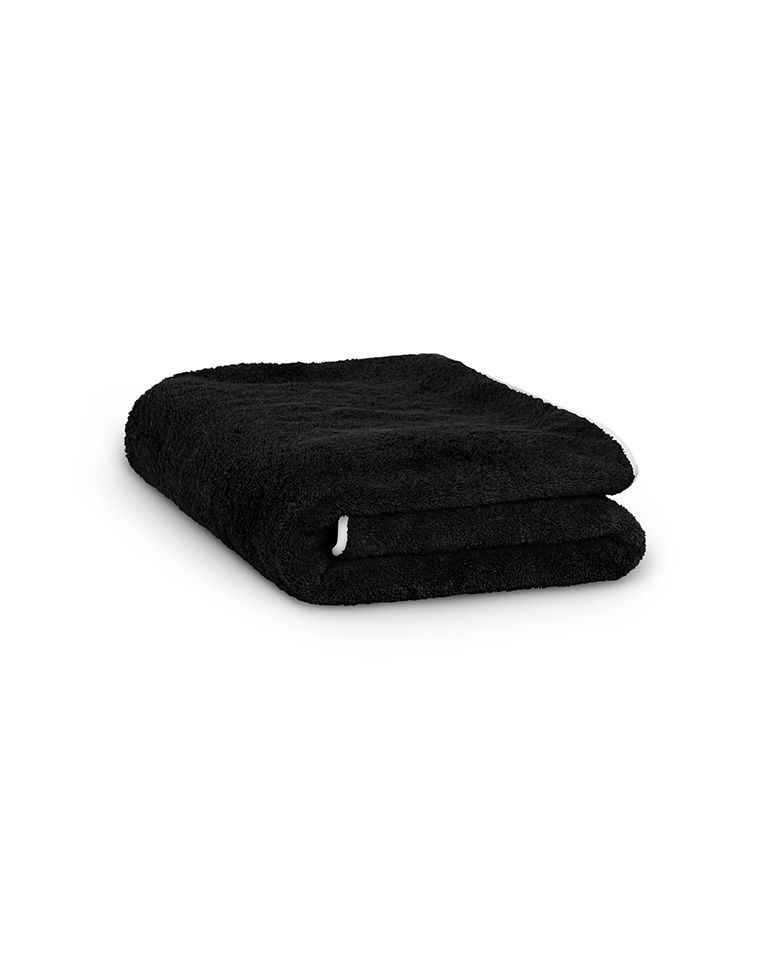 Serviette de bain | Noir Liseré Blanc
